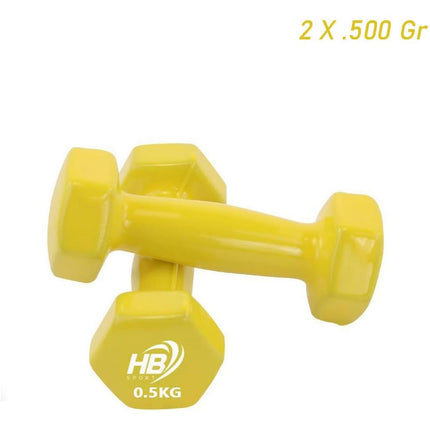 Pesi manubri da 0.5 kg Sport 2 pz 500 gr Manubrio Peso Allenamento riabilitazione Fitness Sport Dody duling giallo - enzoled
