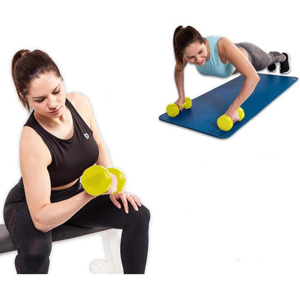 Pesi manubri da 0.5 kg Sport 2 pz 500 gr Manubrio Peso Allenamento riabilitazione Fitness Sport Dody duling giallo - enzoled