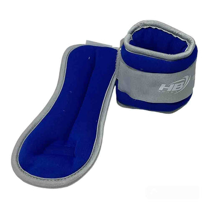 Coppia di pesi in sabbia regolabili per polso e caviglia per allenarsi da 0,5 0,750 1 1,5 Kg muscoli gambe e braccia fitness palestra sport blu - enzoled