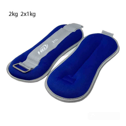 Coppia di pesi in sabbia regolabili per polso e caviglia per allenarsi da 0,5 0,750 1 1,5 Kg muscoli gambe e braccia fitness palestra sport blu - enzoled