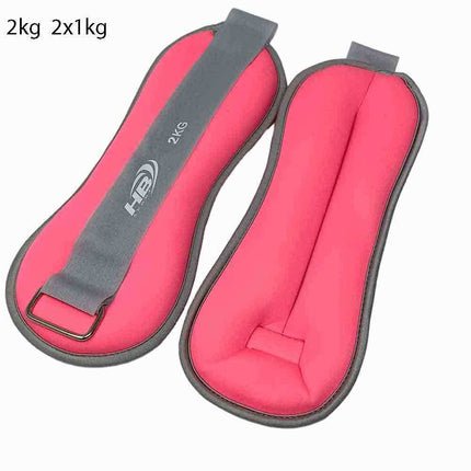 Coppia di pesi in sabbia regolabili per polso e caviglia per allenarsi da 0,5 0,750 1 1,5 Kg muscoli gambe e braccia fitness palestra sport rosa - enzoled