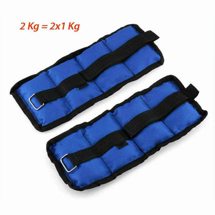 Coppia di pesi in sabbia regolabili per polso e caviglia per allenarsi da 0,5 1 1,5 2 2,5 Kg muscoli gambe e braccia fitness palestra sport - enzoled
