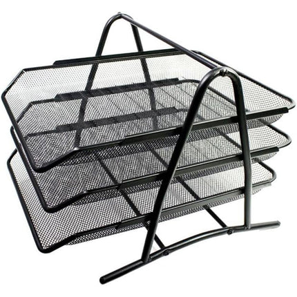 Portadocumenti porta documenti per ufficio in metallo da scrivania 3 vaschette 3 ripiani per fogli A4 - enzoled