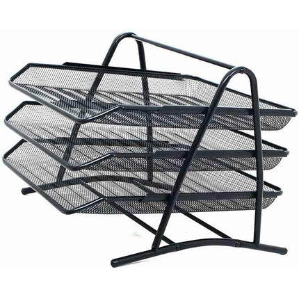 Portadocumenti porta documenti per ufficio in metallo da scrivania 3 vaschette 3 ripiani per fogli A4 - enzoled