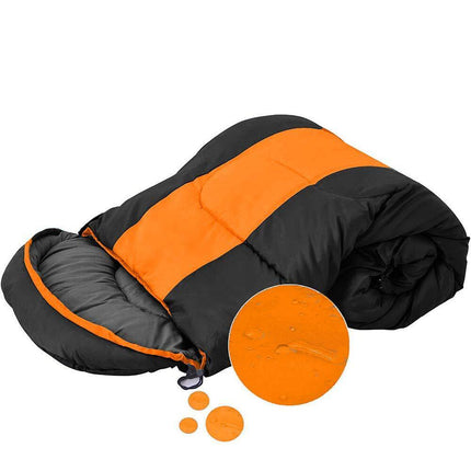 Sacco a pelo da campeggio con sacca per il trasporto lettino imbottito impermeabile 5°-25° 200x80 cm - enzoled