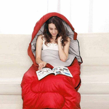 Sacco a pelo da campeggio con sacca per il trasporto lettino imbottito impermeabile singolo 210x70 cm - enzoled