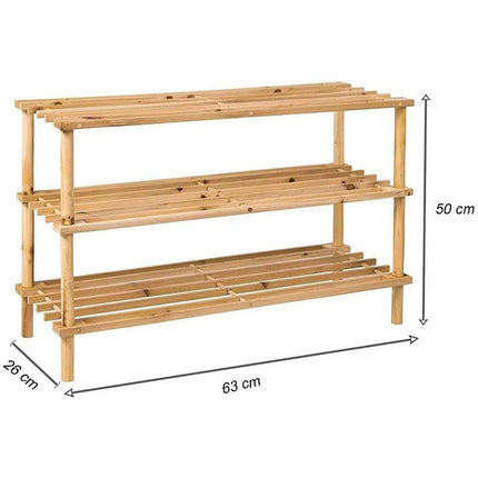 Scaffale scarpiera 3 ripiani salvaspazio impilabile in legno organizer - enzoled