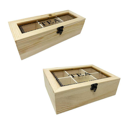 Scatola in legno porta bustine da the tisane caffè te tea scatola decorativa per casa b&b hotel - enzoled