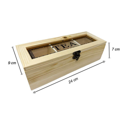 Scatola in legno porta bustine da the tisane caffè te tea scatola decorativa per casa b&b hotel - enzoled