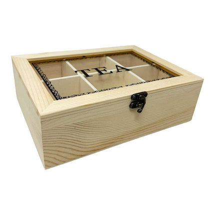 Scatola in legno porta bustine da the tisane caffè te tea scatola decorativa per casa b&b hotel - enzoled