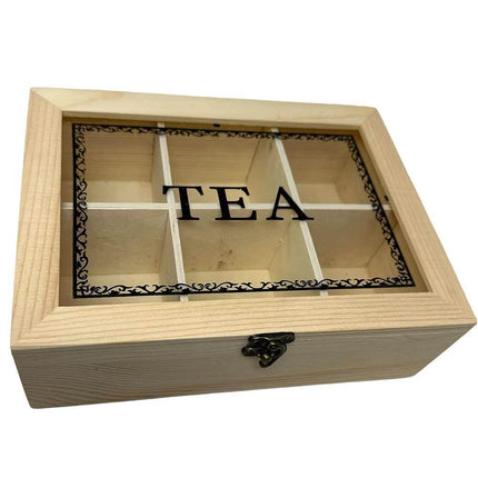 Scatola in legno porta bustine da the tisane caffè te tea scatola decorativa per casa b&b hotel - enzoled
