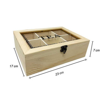 Scatola in legno porta bustine da the tisane caffè te tea scatola decorativa per casa b&b hotel - enzoled