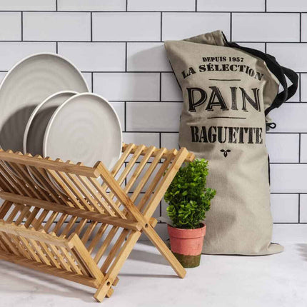 Scolapiatti pieghevole per stoviglie in legno con 2 ripiani gocciolatoio da appoggio per piatti bicchieri - enzoled