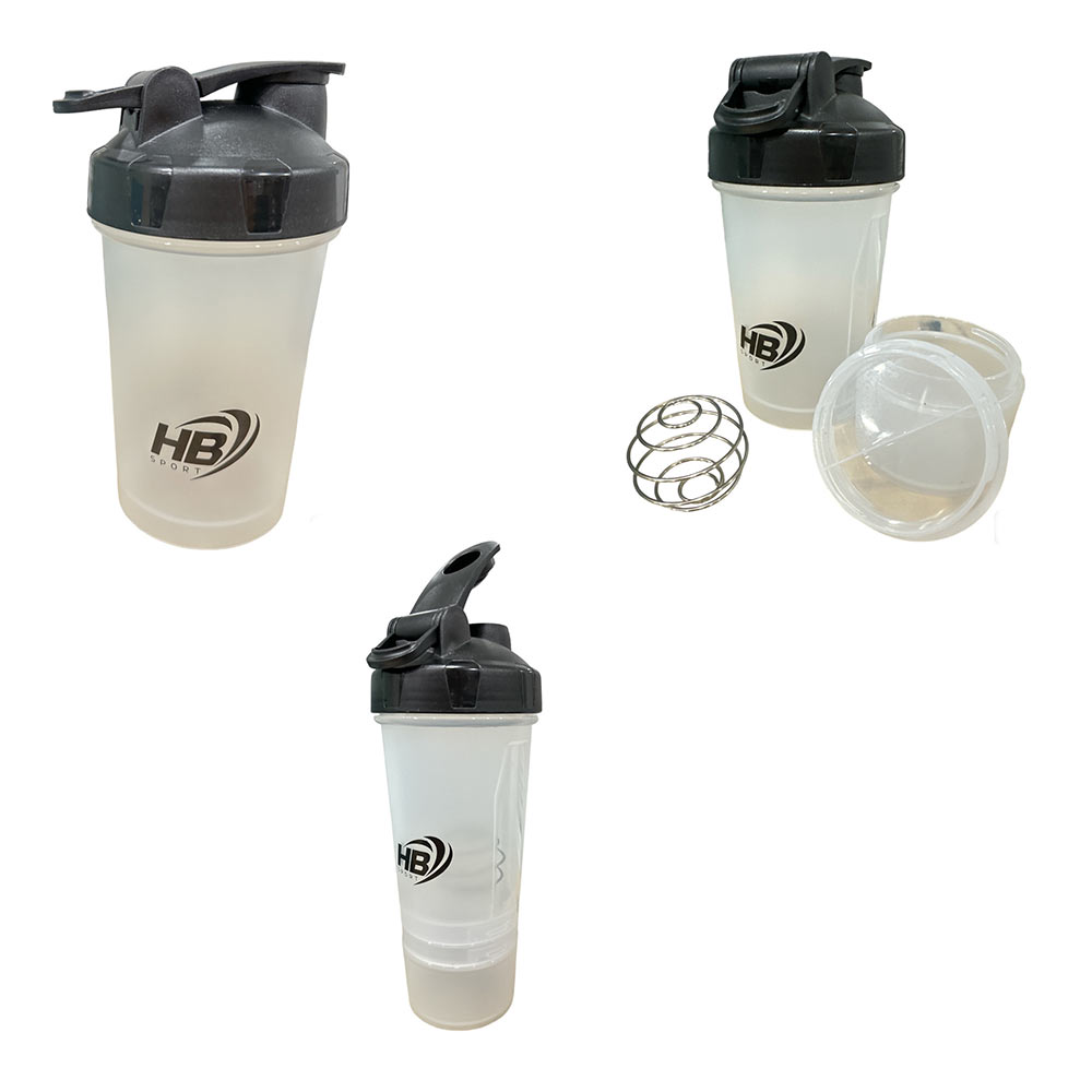 Shaker con apertura a scatta da 500 ml borraccia per sportivi con contenitore porta pillole porta proteine in polvere palla metallica per miscelare - enzoled
