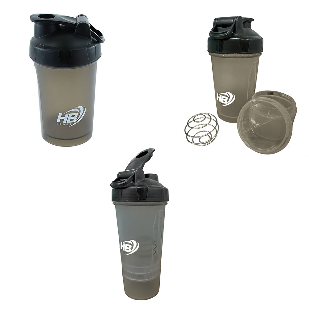 Shaker con apertura a scatta da 500 ml borraccia per sportivi con contenitore porta pillole porta proteine in polvere palla metallica per miscelare - enzoled