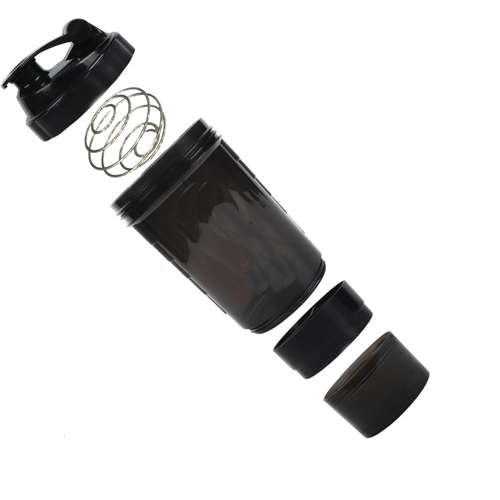 Shaker con apertura a scatta da 500 ml borraccia per sportivi con contenitore porta pillole porta proteine in polvere palla metallica per miscelare - enzoled