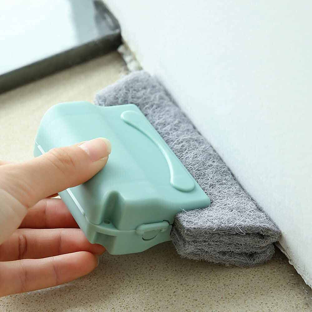 Set di 3 spazzole per scanalature fessure spazzola raschietto per la pulizia di finestre spugna con manico - enzoled