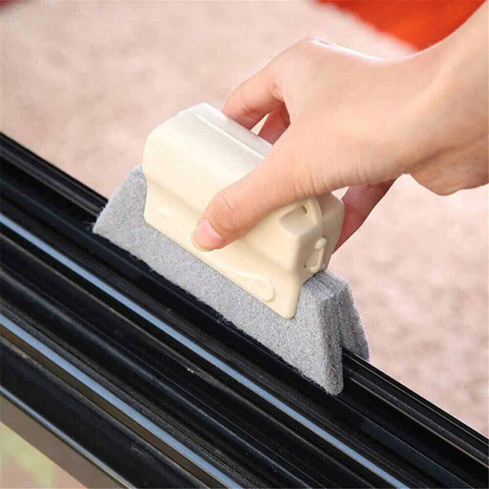 Set di 3 spazzole per scanalature fessure spazzola raschietto per la pulizia di finestre spugna con manico - enzoled