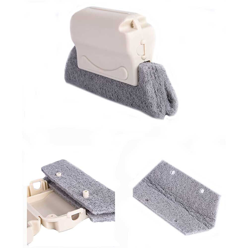 Set di 3 spazzole per scanalature fessure spazzola raschietto per la pulizia di finestre spugna con manico - enzoled