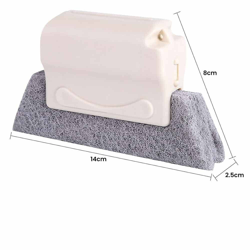 Set di 3 spazzole per scanalature fessure spazzola raschietto per la pulizia di finestre spugna con manico - enzoled