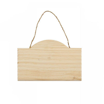 Targhetta in Legno 2 pz con Corda in Canapa da Appendere targa Personalizzabile da decoupage Pittura appendino per Porta rettangolo con Arco Varie Dimensioni - enzoled