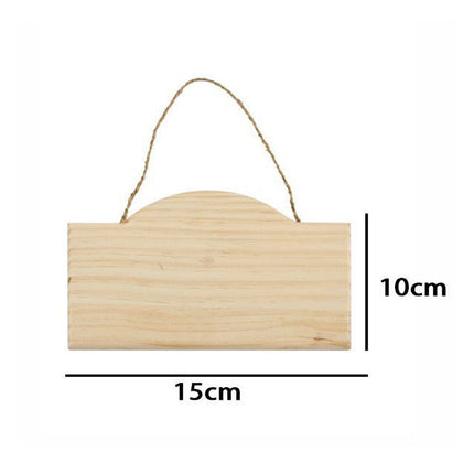 Targhetta in Legno 2 pz con Corda in Canapa da Appendere targa Personalizzabile da decoupage Pittura appendino per Porta rettangolo con Arco Varie Dimensioni - enzoled