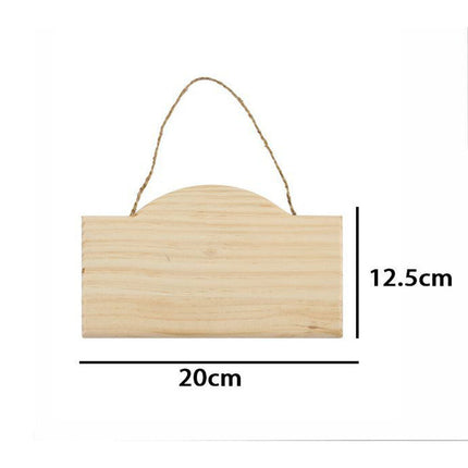 Targhetta in Legno 2 pz con Corda in Canapa da Appendere targa Personalizzabile da decoupage Pittura appendino per Porta rettangolo con Arco Varie Dimensioni - enzoled