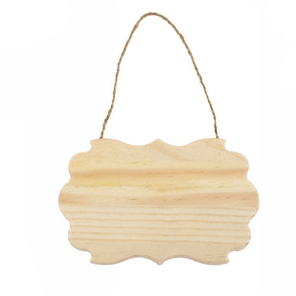 Targhetta in Legno 2 pz con Corda in Canapa da Appendere targa Personalizzabile da decoupage Pittura appendino per Porta vignetta Varie Dimensioni - enzoled