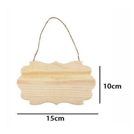 Targhetta in Legno 2 pz con Corda in Canapa da Appendere targa Personalizzabile da decoupage Pittura appendino per Porta vignetta Varie Dimensioni - enzoled