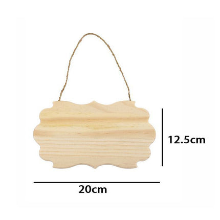 Targhetta in Legno 2 pz con Corda in Canapa da Appendere targa Personalizzabile da decoupage Pittura appendino per Porta vignetta Varie Dimensioni - enzoled