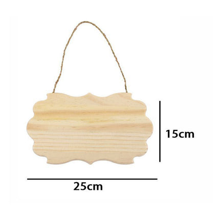 Targhetta in Legno 2 pz con Corda in Canapa da Appendere targa Personalizzabile da decoupage Pittura appendino per Porta vignetta Varie Dimensioni - enzoled