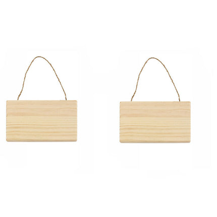 Targhetta in Legno 2 pz con Corda in Canapa da Appendere targa Personalizzabile da decoupage Pittura appendino per Porta rettangolo Varie Dimensioni - enzoled