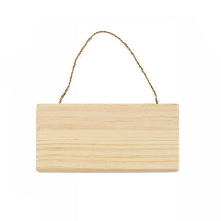 Targhetta in Legno 2 pz con Corda in Canapa da Appendere targa Personalizzabile da decoupage Pittura appendino per Porta rettangolo Varie Dimensioni - enzoled