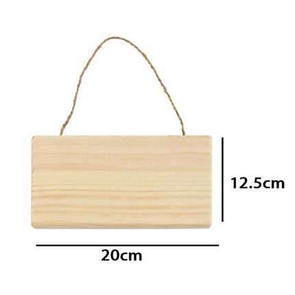 Targhetta in Legno 2 pz con Corda in Canapa da Appendere targa Personalizzabile da decoupage Pittura appendino per Porta rettangolo Varie Dimensioni - enzoled
