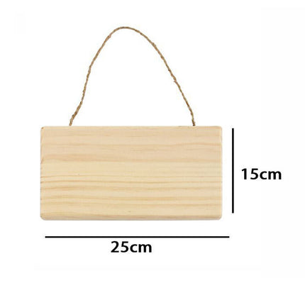 Targhetta in Legno 2 pz con Corda in Canapa da Appendere targa Personalizzabile da decoupage Pittura appendino per Porta rettangolo Varie Dimensioni - enzoled