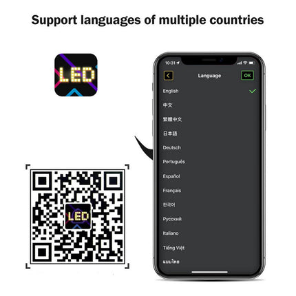 Tabella display LED RGB flessibile programmabile con telecomando App enzoled
