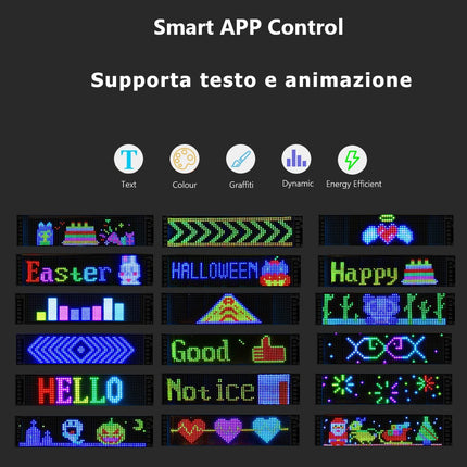 Tabella display LED RGB flessibile programmabile con telecomando App enzoled