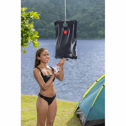 Doccia da campeggio 20 litri doccia solare portatile pvc con doccetta gancio barca camping spiaggia 58x42 cm - enzoled