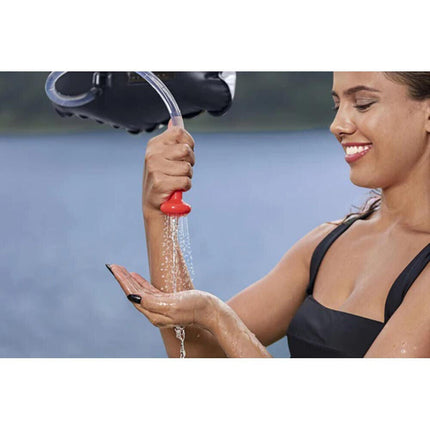 Doccia da campeggio 20 litri doccia solare portatile pvc con doccetta gancio barca camping spiaggia 58x42 cm - enzoled