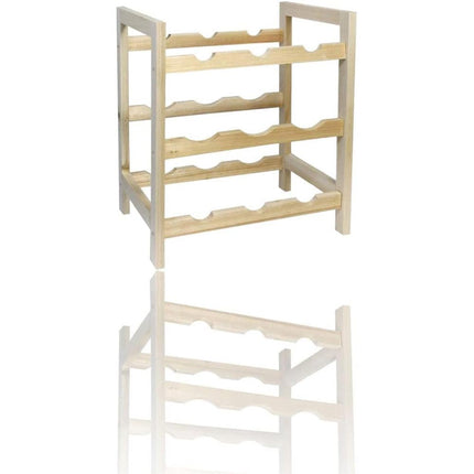 Cantinetta portabottiglie in legno 9 posti cantina per bottiglie di vino portabottiglia da terra 3 ripiani - enzoled