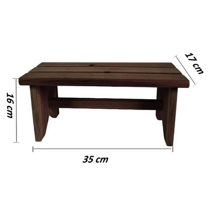 Sgabello in legno multiuso sedia seduta panca da giardino sgabellino per bagno porta oggetti 35x14x17 cm - enzoled