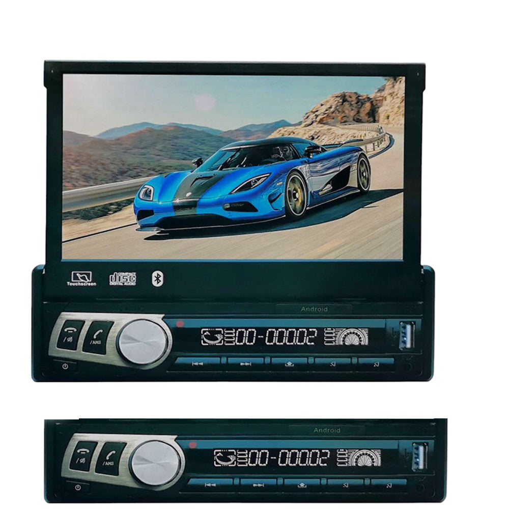 Autoradio con monitor a scomparsa 7” per auto 1 Din radio bluetooth touch screen GPS Android - enzoled