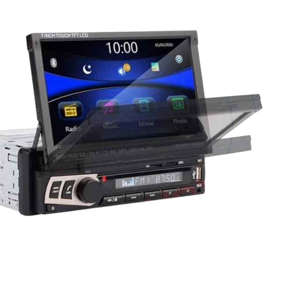 Autoradio con monitor a scomparsa 7” per auto 1 Din radio bluetooth touch screen GPS Android - enzoled