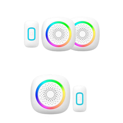 Campanello wireless senza fili 300 metri 60 melodie a batteria con indicatore led rgb con pulsante ricevitore non udenti - enzoled