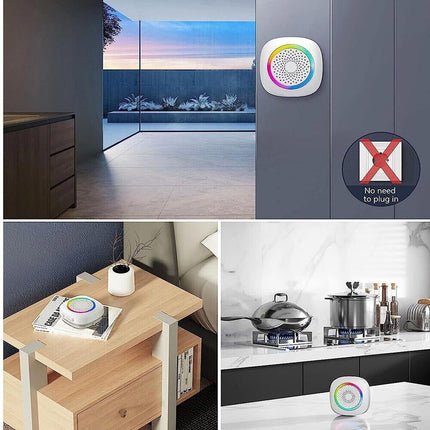 Campanello wireless senza fili 300 metri 60 melodie a batteria con indicatore led rgb con pulsante ricevitore non udenti - enzoled