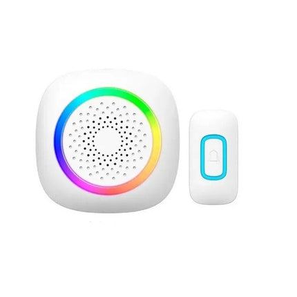 Campanello wireless senza fili 300 metri 60 melodie a batteria con indicatore led rgb con pulsante ricevitore non udenti - enzoled