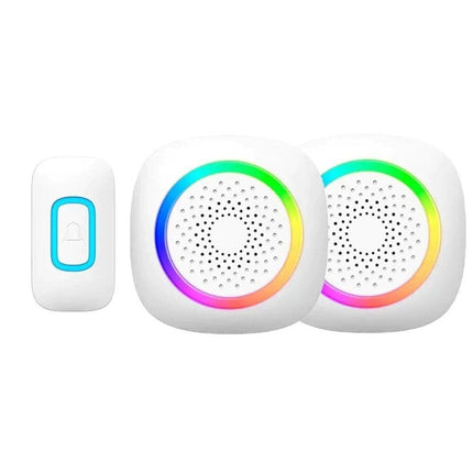 Campanello wireless senza fili 300 metri 60 melodie a batteria con indicatore led rgb con pulsante ricevitore non udenti - enzoled