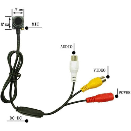 Micro camera analogica obiettivo a punta 420TVL a colori cablata telecamera nascosta con microfono audio e video microcamera - enzoled