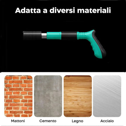 Pistola sparachiodi con 100 chiodi spara chiodi manuale per legno acciaio cemento con accessori fai da te - enzoled