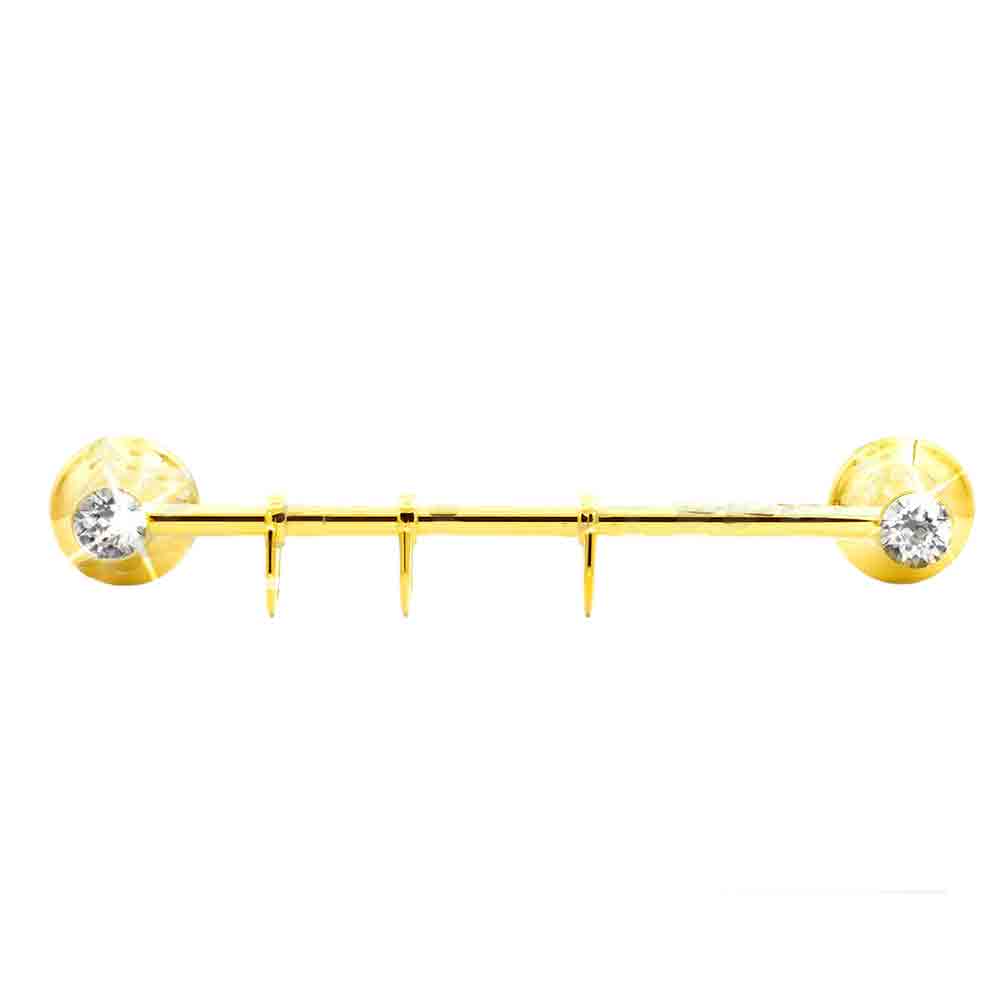 Appendino 3 ganci per accappatoio asciugamani da Bagno da Muro in acciaio oro con punto luce cristallo in acrilico accessori bagno - enzoled